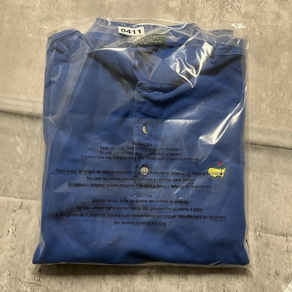 Masters Collection Blue L Men's Golf Polo Short Sleeve Collared Shirt - Picture 11 of 11